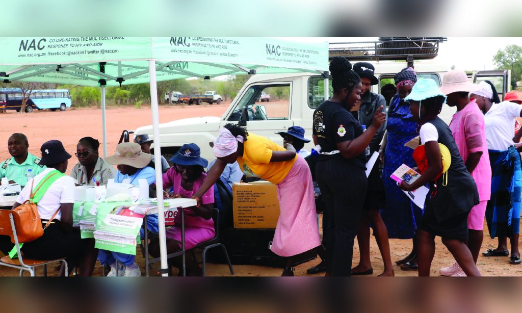 Free HIV testing, family planning and PREp services during the Matabeleland North provincial World Aids Day commemorations held at Tame Primary School in Bubi Dictrict, Matabeleland North yesterday