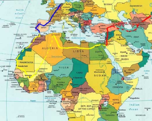 map of europe and africa