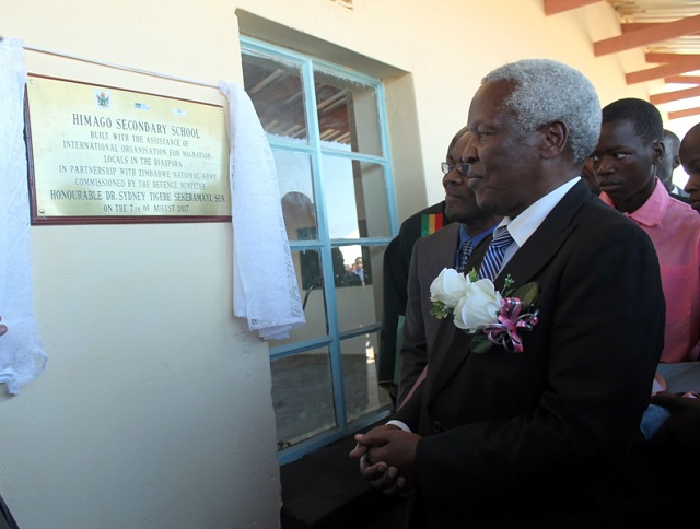 Minister of Defence Cde Sydney Sekeramayi yesterday commissioned Himango Secondary School in Plumtree.