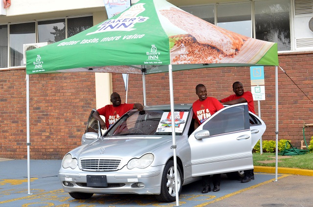 Baker's Inn launched the Buy and Win promotion at a local hotel in Bulawayo yesterday. In the picture above, staffers pose next to one of the prizes