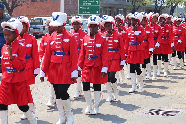 Drum majorettes at the Bulawayo Street Carnival