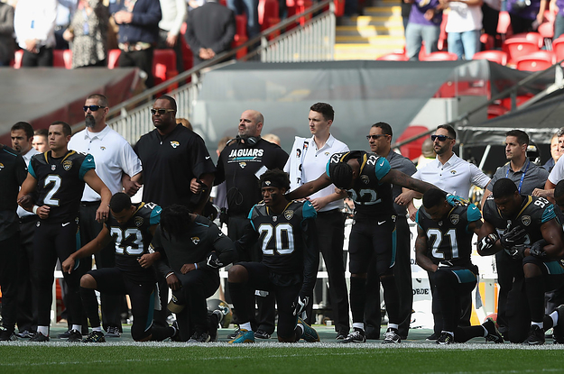 NFL players take a knee to protest President Trump in London game