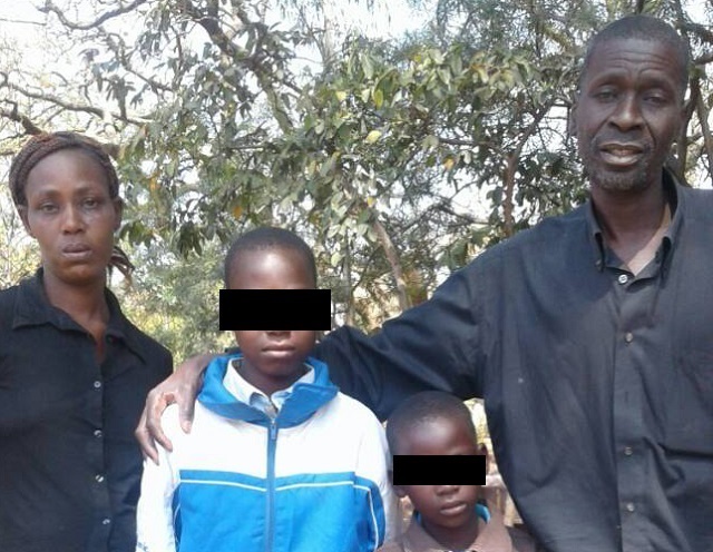 Ms Simangele Zimba with her children and her brother