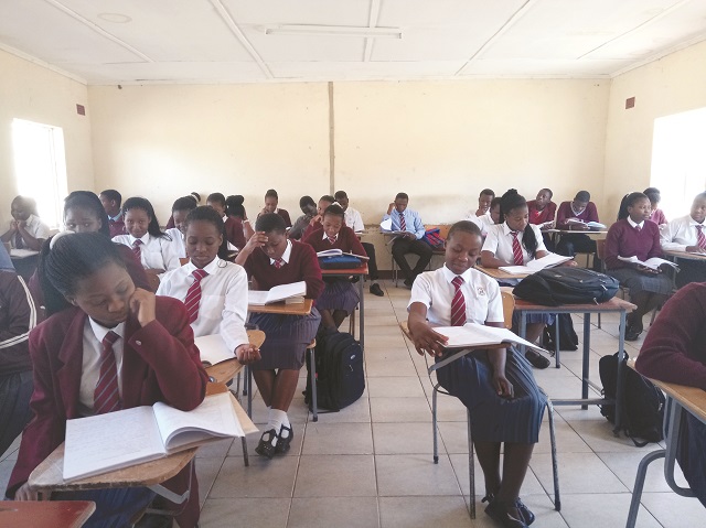 A-Level pupils study for exams