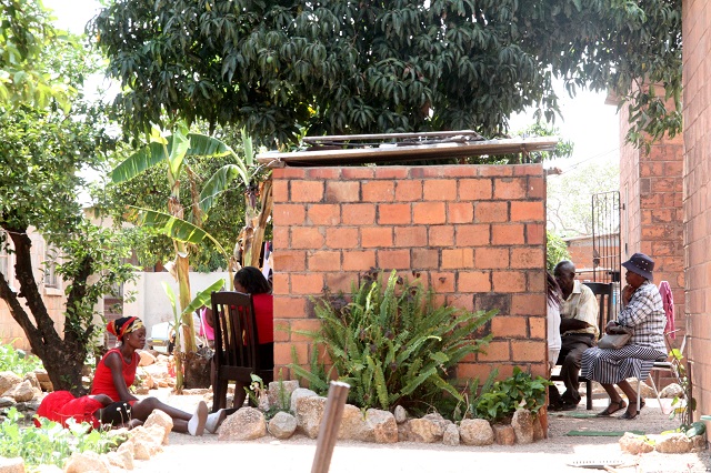 Relatives of the woman at the same house in Bulawayo yesterday