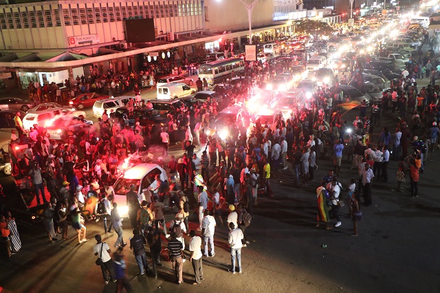 Bulawayo residents flood the streets to celebrate news of Cde Mugabe's resignation yesterday