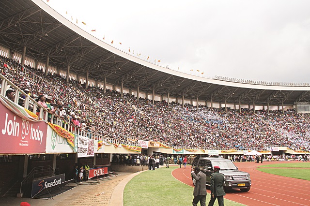 Part of the crowd that attended the swearing in of the President
