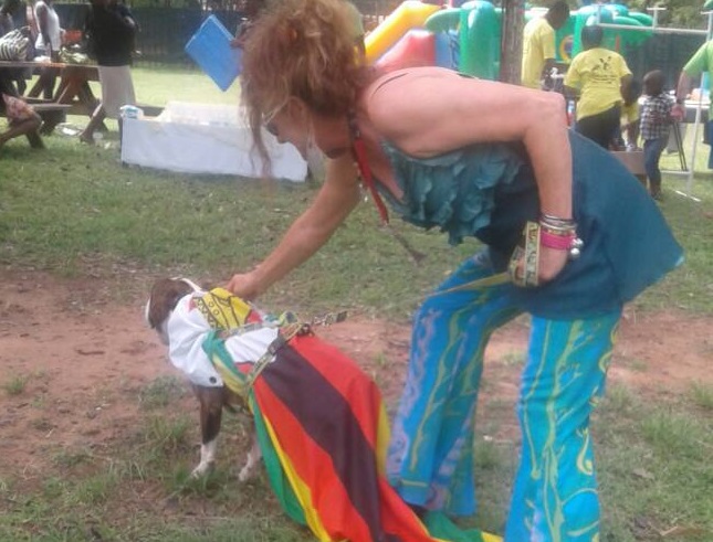 Gail Webster with her dog Zippy at the Scruffy Dog show
